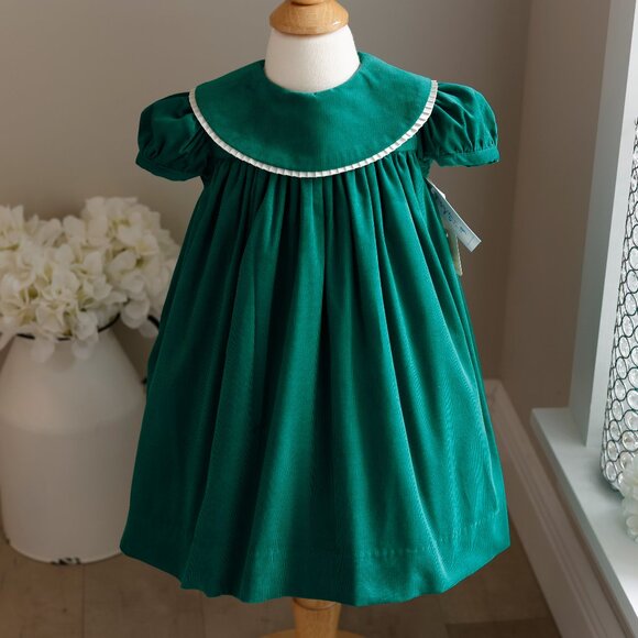 Girls Green Pinwale Corduroy Float Dress Bailey Boys Boutique NWT - Picture 2 of 5